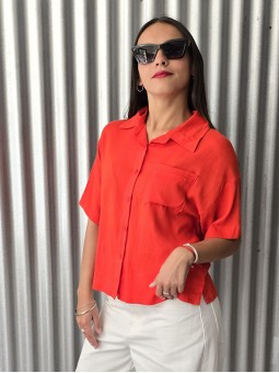 Camisa Adda Lino Rojo