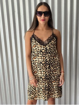 Vestido Maia Print Beige