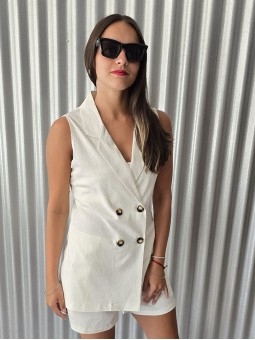 Chaleco Dorian Lino Blanco