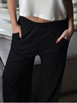 Pallazo Bardot Lanilla Negro