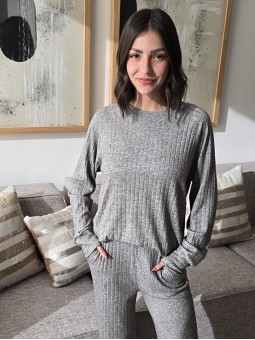 Remera Bardot Lanilla Gris