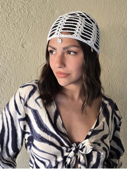 Mesh Hat Crochet Blanco