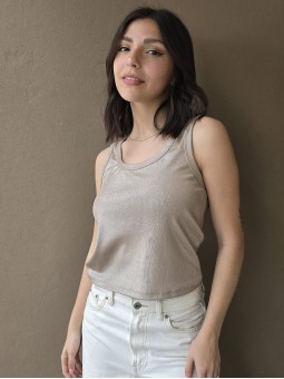 Musculosa Alaris Beige Foil