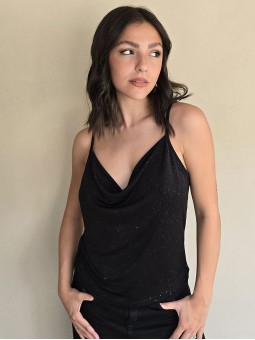 Top Fiji Lurex Negro