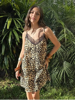 Vestido Zambia Print Beige