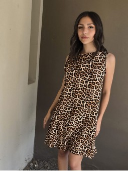 Vestido Fausta Print Beige