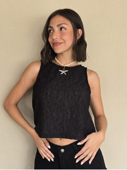 Musculosa Valencia Negro