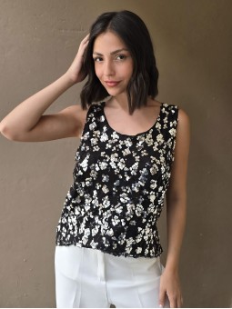 Musculosa Calem Negro y Plata