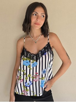 Blusa Flora Azul