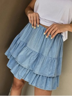 Falda Malibú Denim Celeste