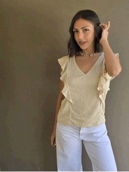 Blusa Abril Beige Lurex