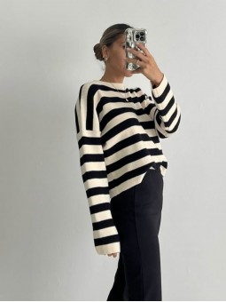 Sweater Iowa Rayado Negro