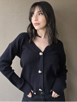 Cardigan Marfil Negro