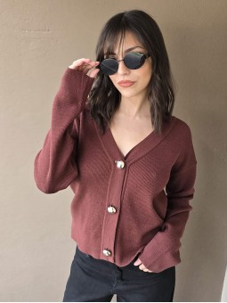 Cardigan Marfil Chocolate