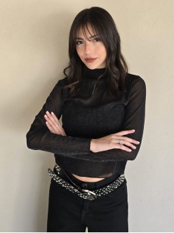 Top Samara Lurex Negro