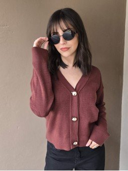Cardigan Marfil Chocolate