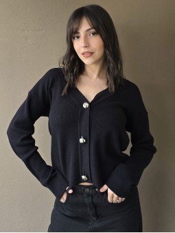 Cardigan Marfil Negro