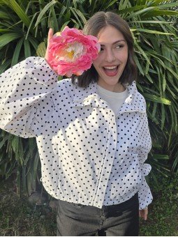 Campera Polka Dots Blanca