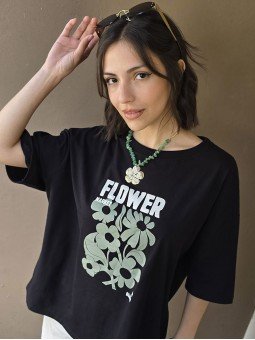 Remera Flower Negro