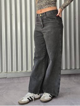 Wide Leg Stone Black