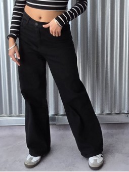 Jean Wide Leg Full Black